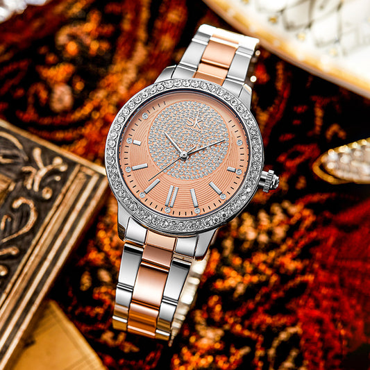 Sk  Lady Watch - Two Tone Silver
