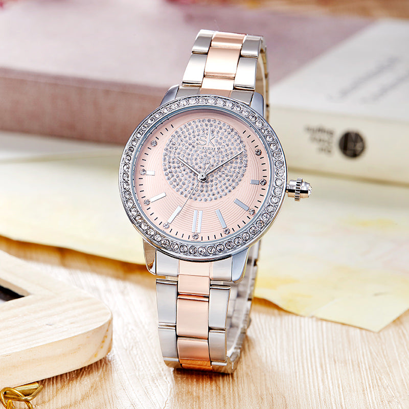 Sk  Lady Watch - Two Tone Silver