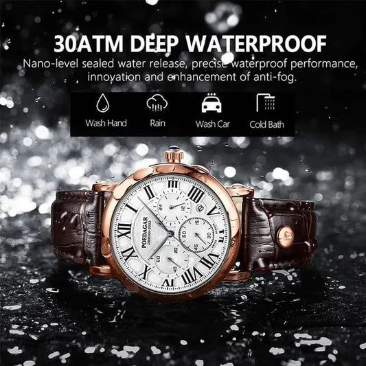 OEDAGAR Man WristWatch Chronograph Sport Men Watch Military Army Top Brand Luxury Genuine Leather Calendar Male Clock Gift 986