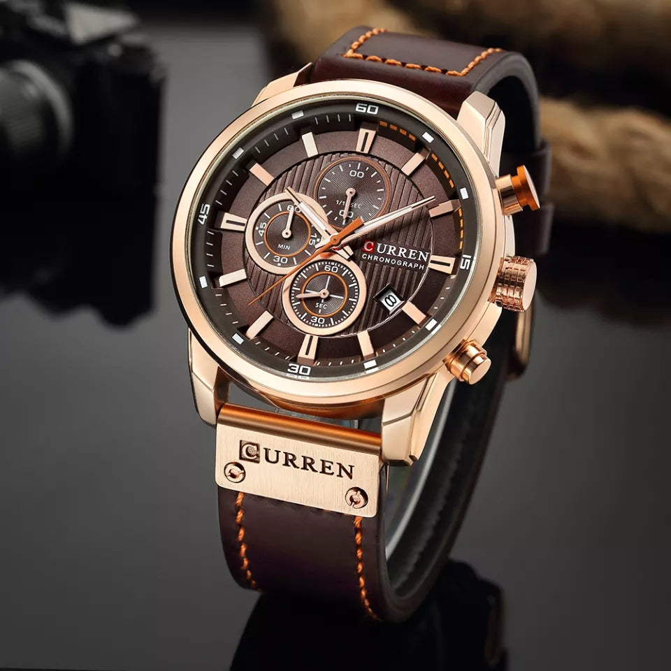 Curren 8291 Leather Strap Watch